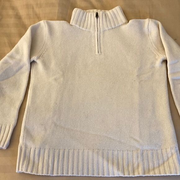 Polo Ralph Lauren Girls Cashmere 1/4 Zip Sweater in Off White. Size M (10-12). - Picture 1 of 8